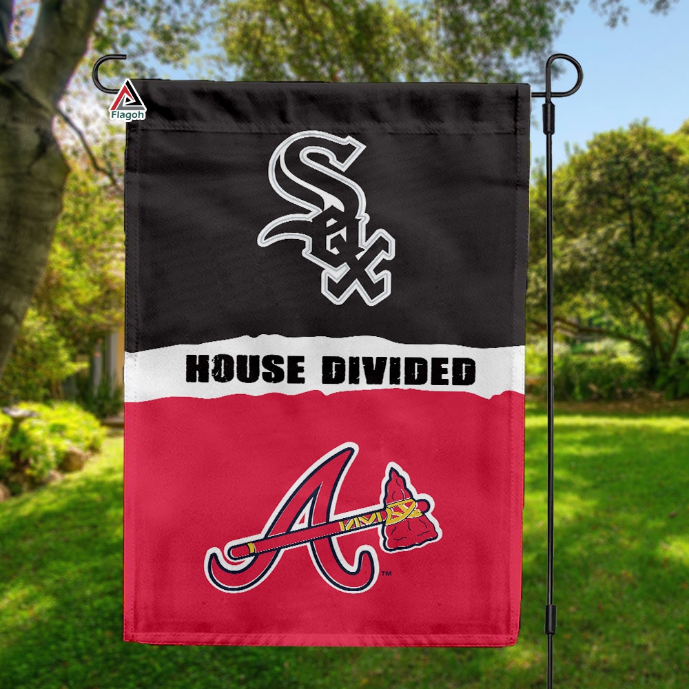 White Sox vs Braves House Divided Flag, MLB House Divided Flag