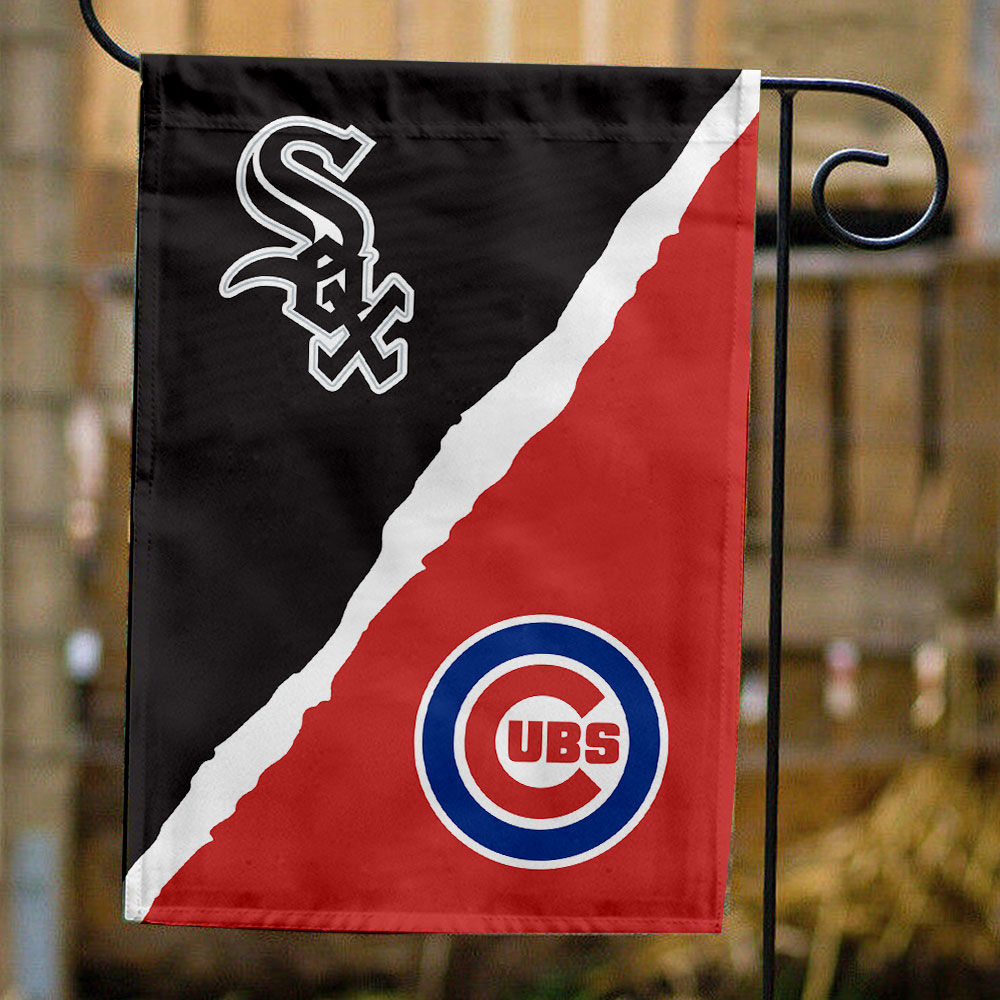 White Sox vs Cubs House Divided Flag, MLB House Divided Flag
