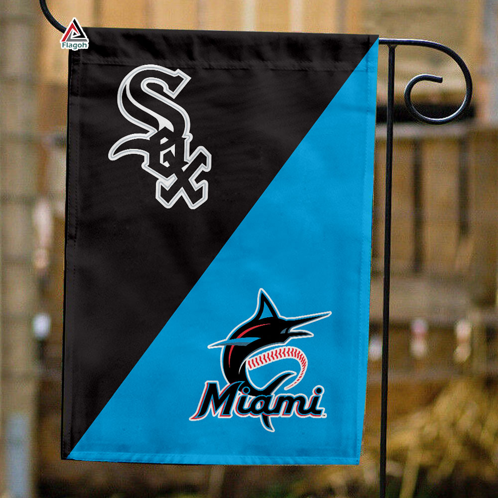 White Sox vs Marlins House Divided Flag, MLB House Divided Flag