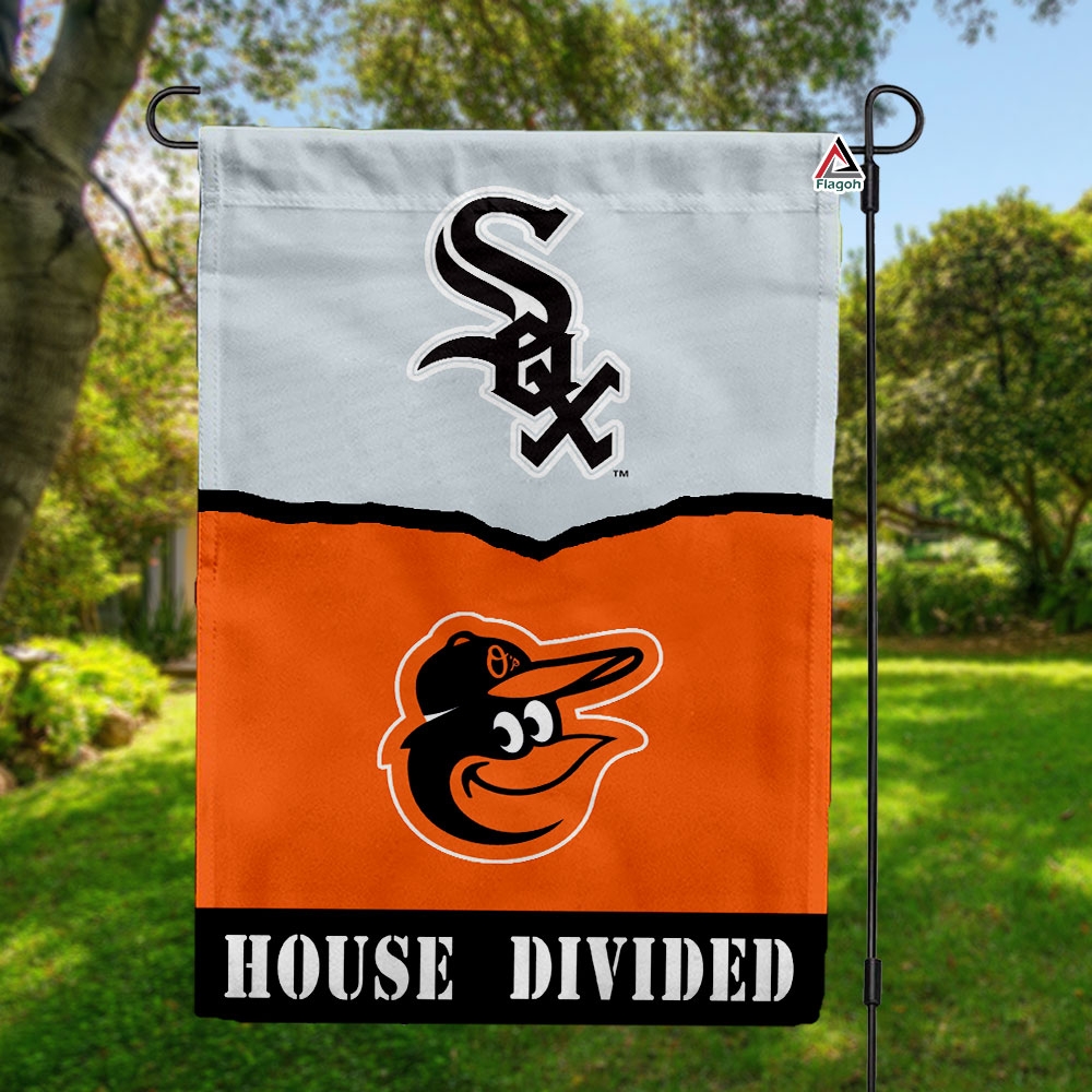 White Sox vs Orioles House Divided Flag, MLB House Divided Flag