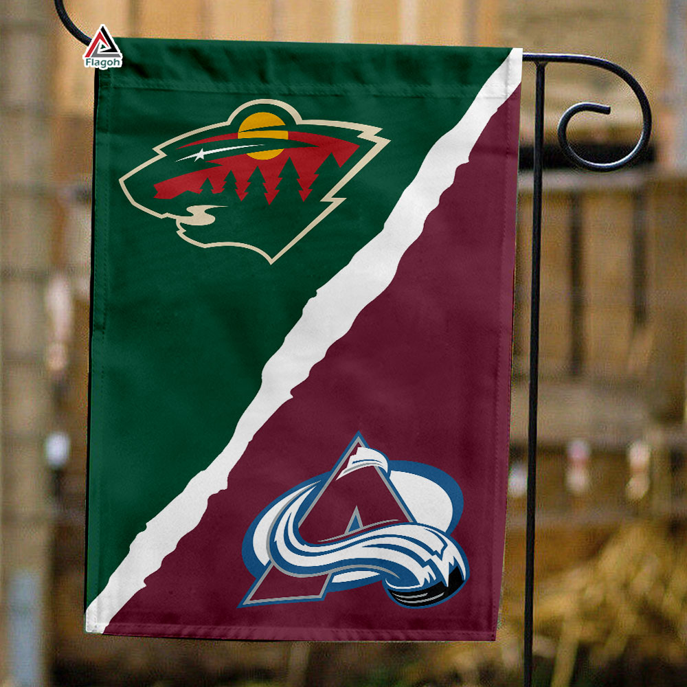 Wild vs Avalanche House Divided Flag, NHL House Divided Flag
