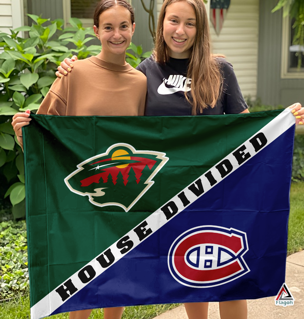 Wild vs Canadiens House Divided Flag, NHL House Divided Flag - Image 3