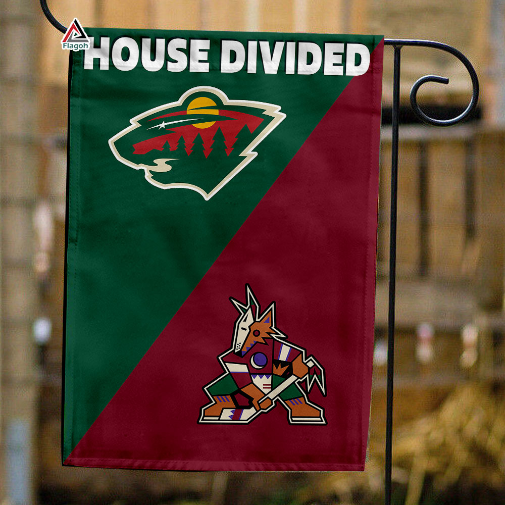 Wild vs Coyotes House Divided Flag, NHL House Divided Flag