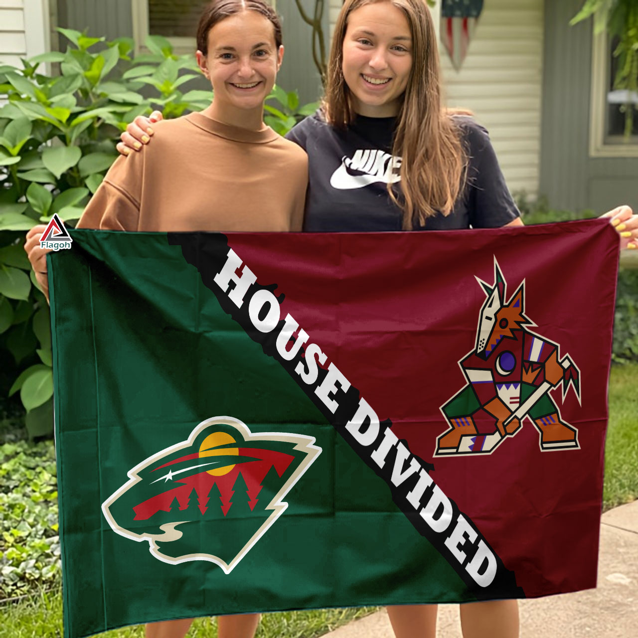 Wild vs Coyotes House Divided Flag, NHL House Divided Flag - Image 3
