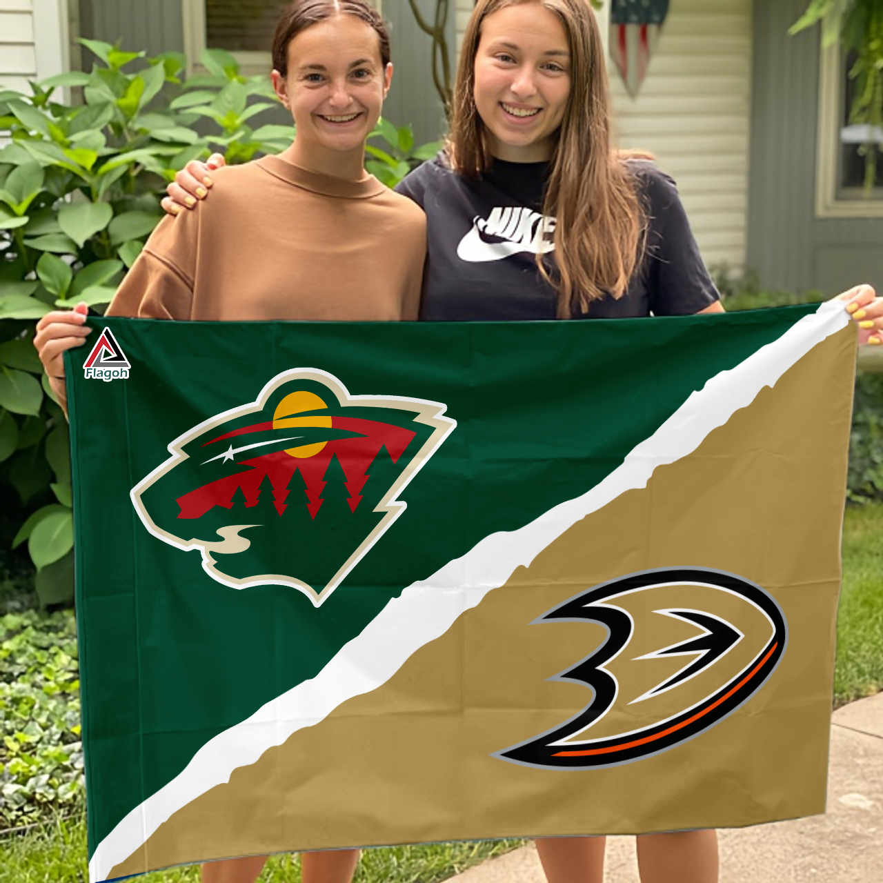 Wild vs Ducks House Divided Flag, NHL House Divided Flag - Image 3