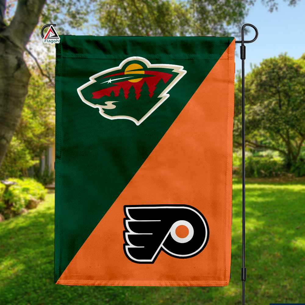 Wild vs Flyers House Divided Flag, NHL House Divided Flag