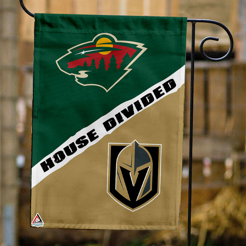 Wild vs Golden Knights House Divided Flag, NHL House Divided Flag