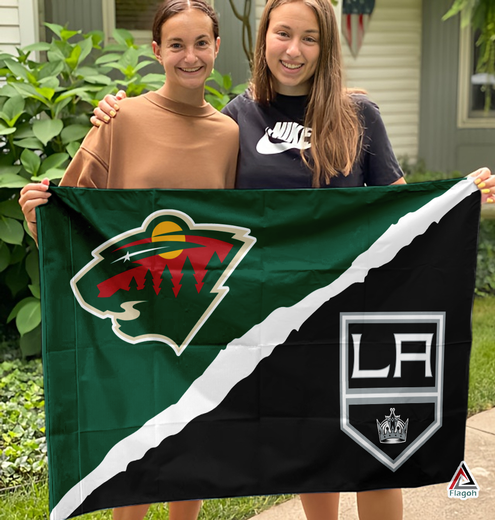 Wild vs Kings House Divided Flag, NHL House Divided Flag - Image 3