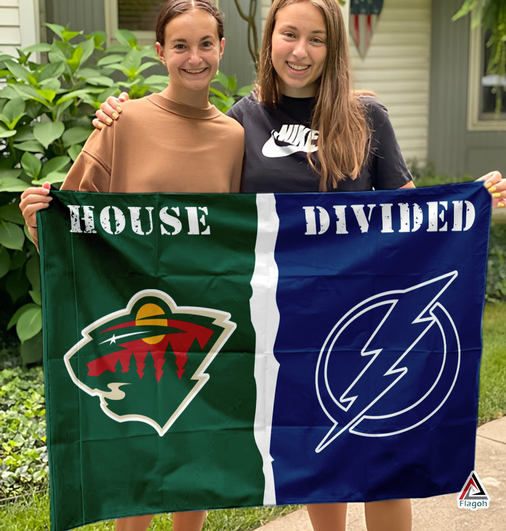 Wild vs Lightning House Divided Flag, NHL House Divided Flag - Image 3