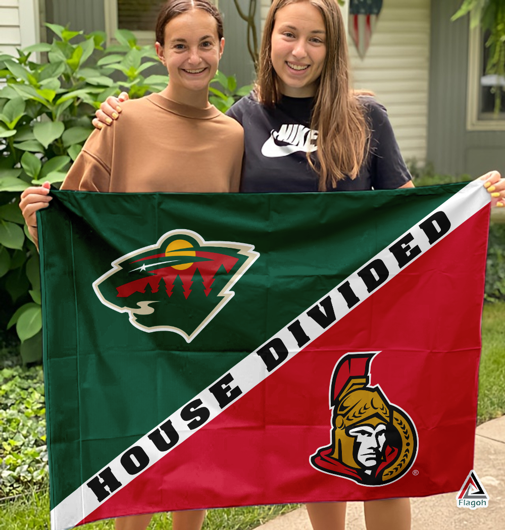 Wild vs Senators House Divided Flag, NHL House Divided Flag - Image 3