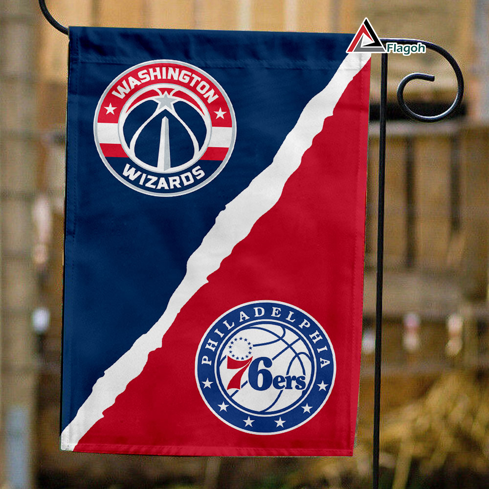 Wizards vs 76ers House Divided Flag, NBA House Divided Flag
