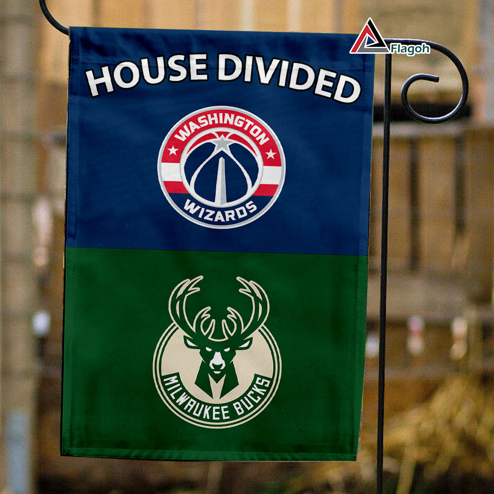Wizards vs Bucks House Divided Flag, NBA House Divided Flag
