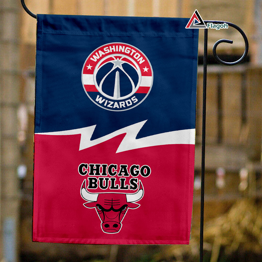 Wizards vs Bulls House Divided Flag, NBA House Divided Flag