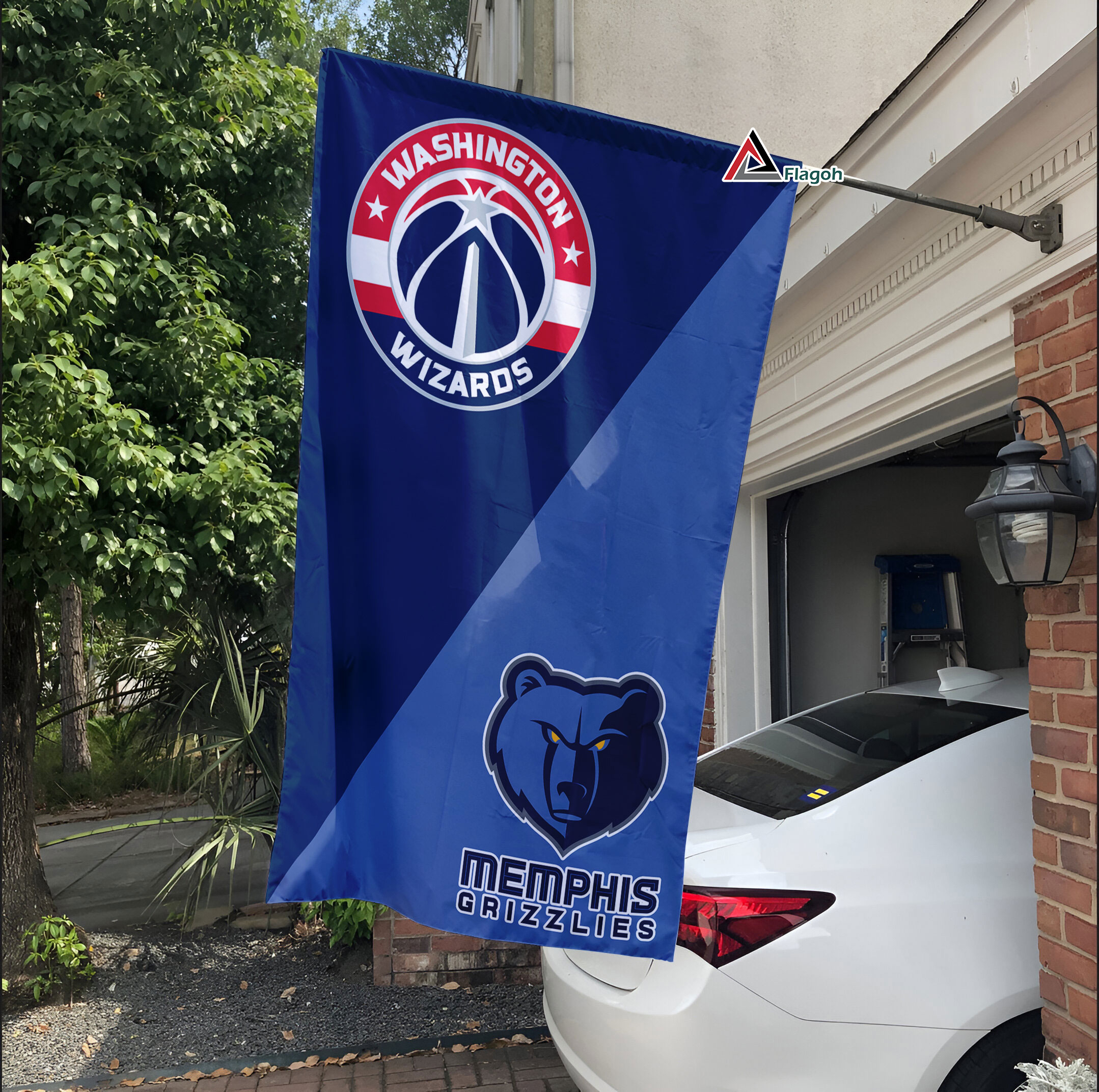 Wizards vs Grizzlies House Divided Flag, NBA House Divided Flag - Image 3