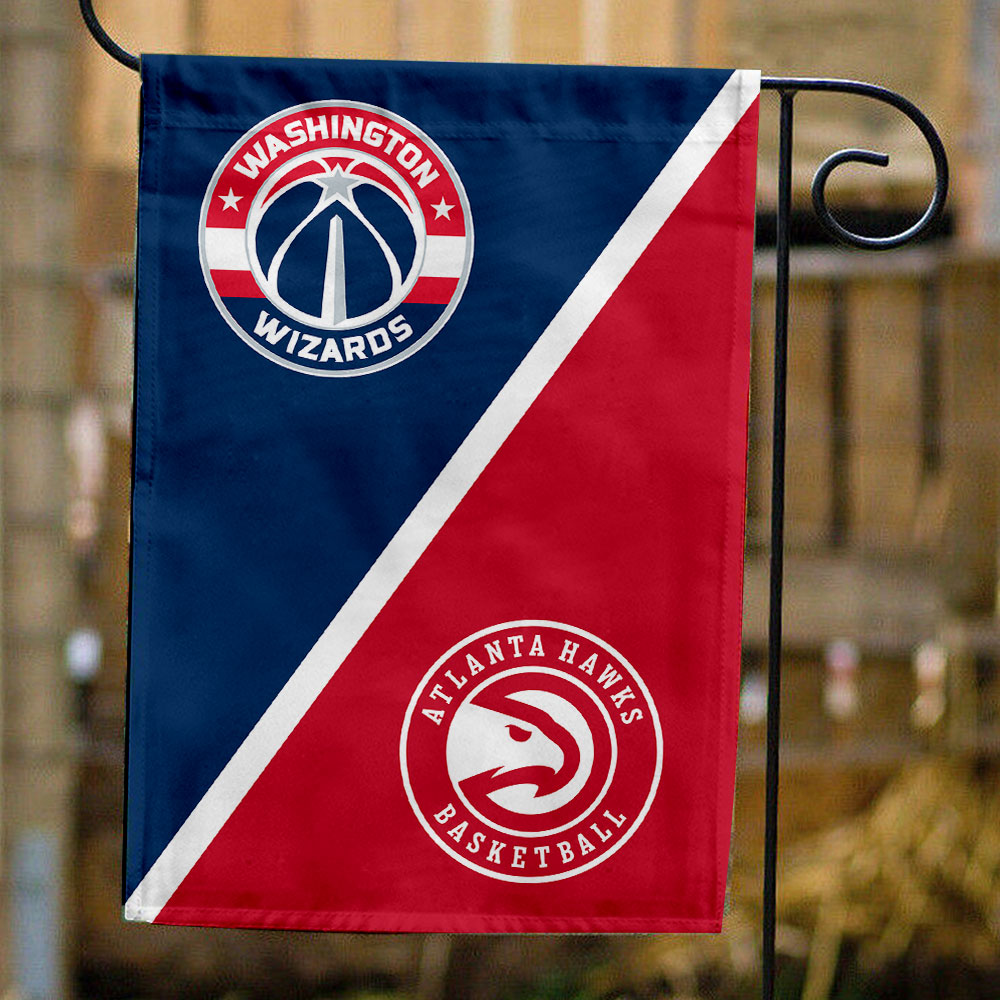 Wizards vs Hawks House Divided Flag, NBA House Divided Flag