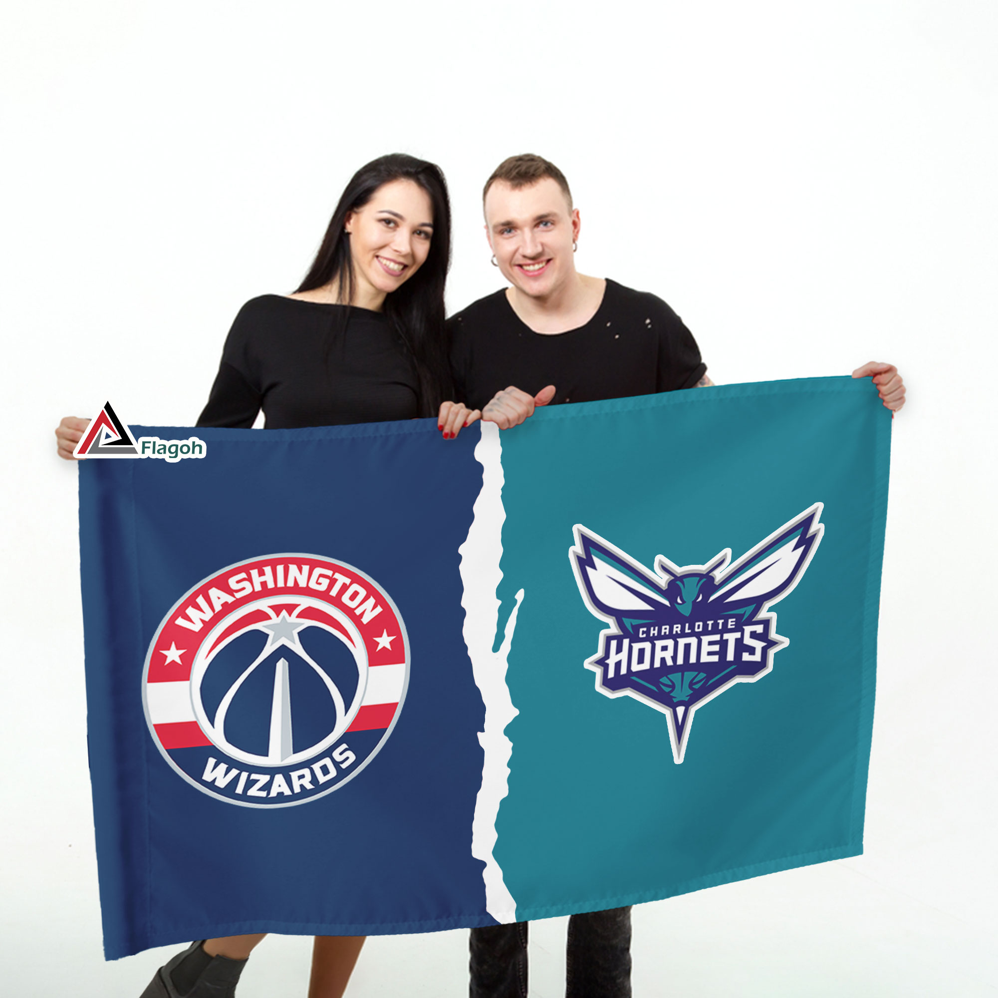 Wizards vs Hornets House Divided Flag, NBA House Divided Flag - Image 3