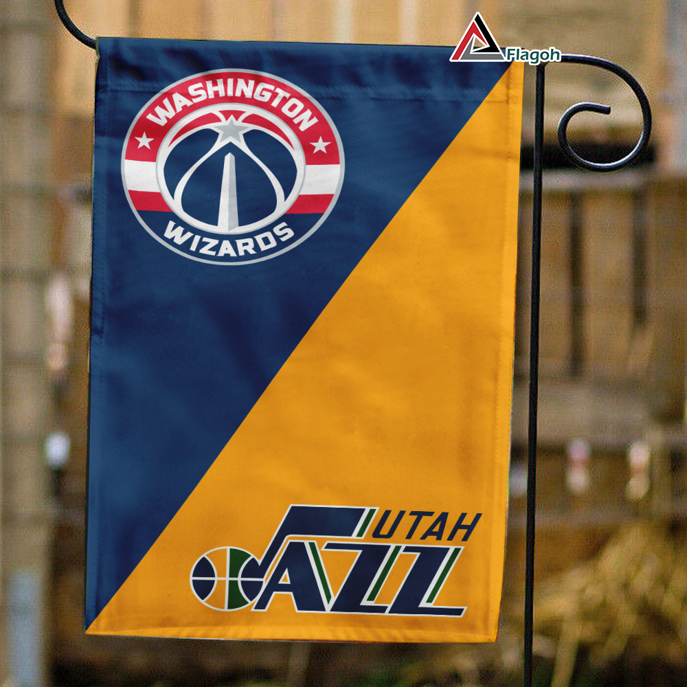 Wizards vs Jazz House Divided Flag, NBA House Divided Flag