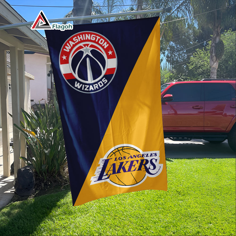 Wizards vs Lakers House Divided Flag, NBA House Divided Flag - Image 3
