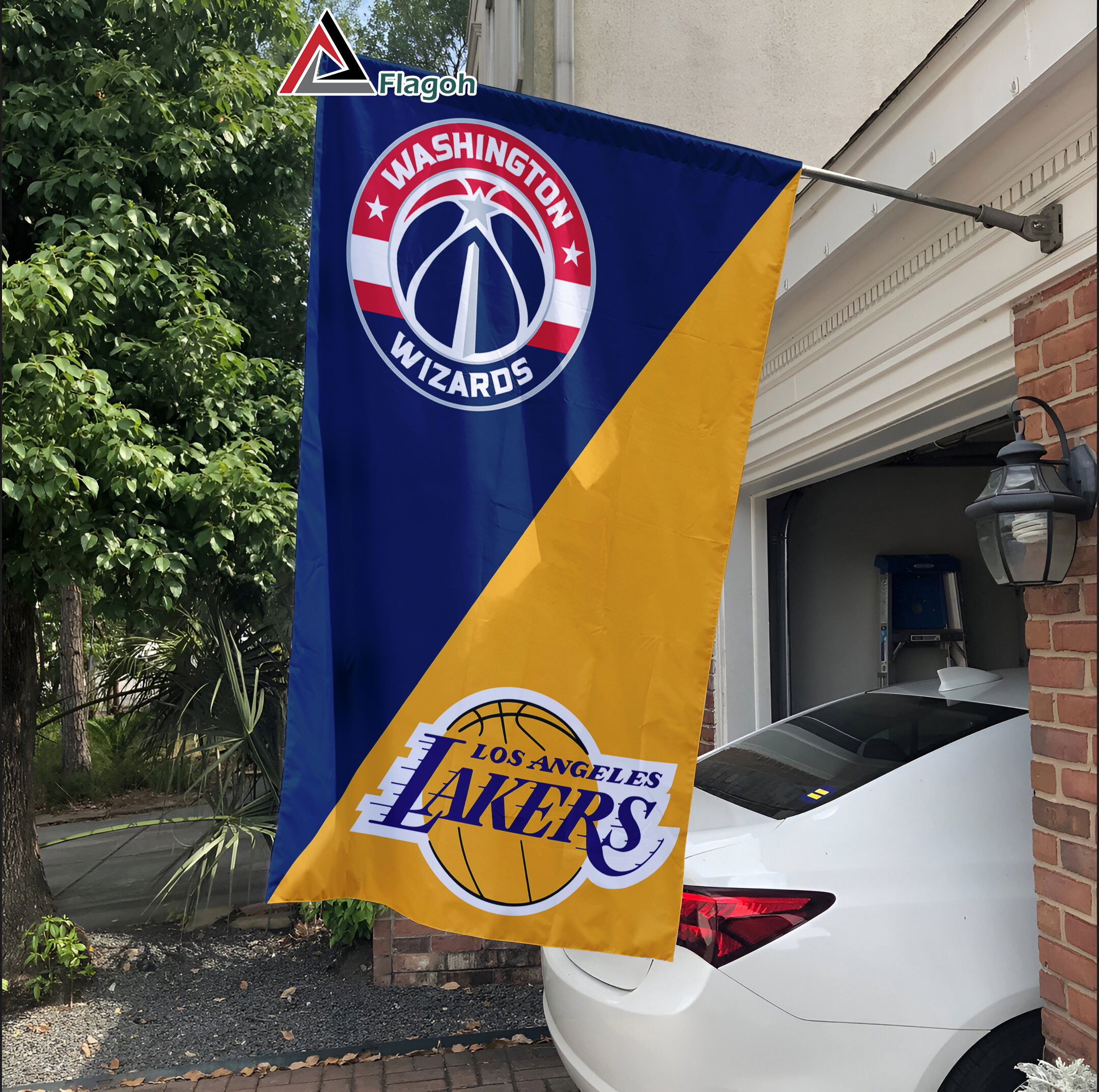 Wizards vs Lakers House Divided Flag, NBA House Divided Flag - Image 4
