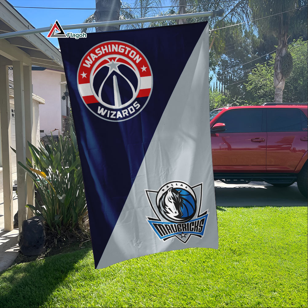 Wizards vs Mavericks House Divided Flag, NBA House Divided Flag - Image 3