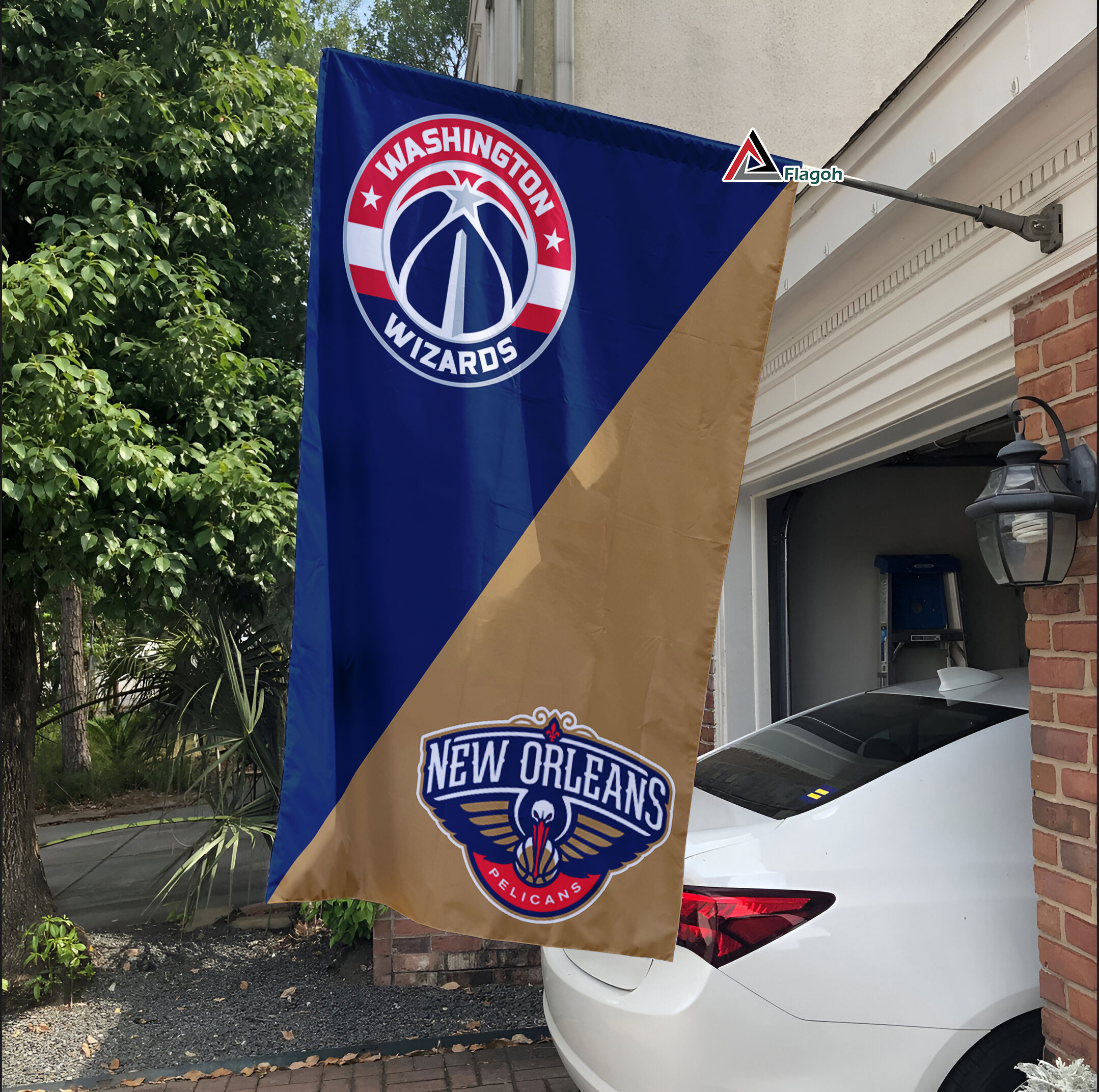 Wizards vs Pelicans House Divided Flag, NBA House Divided Flag - Image 3
