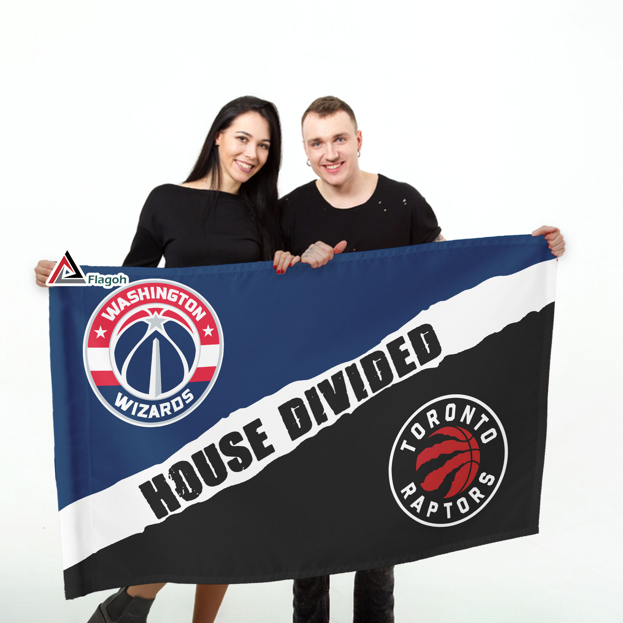 Wizards vs Raptors House Divided Flag, NBA House Divided Flag - Image 3