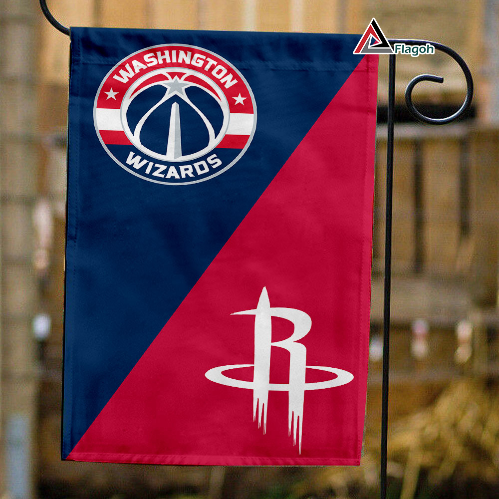 Wizards vs Rockets House Divided Flag, NBA House Divided Flag