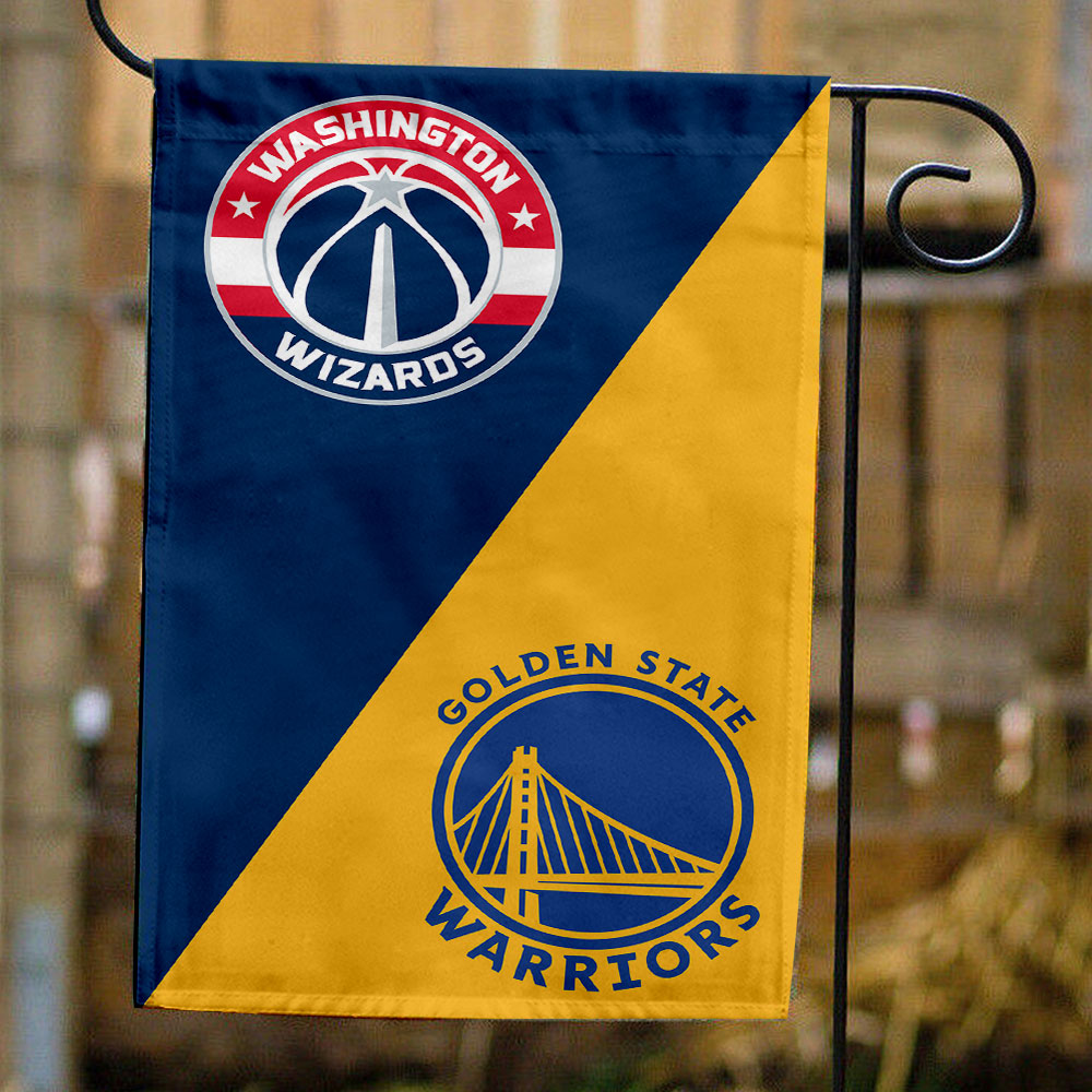 Wizards vs Warriors House Divided Flag, NBA House Divided Flag