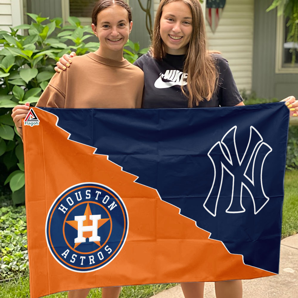 Yankees vs Astros House Divided Flag, MLB House Divided Flag - Image 3