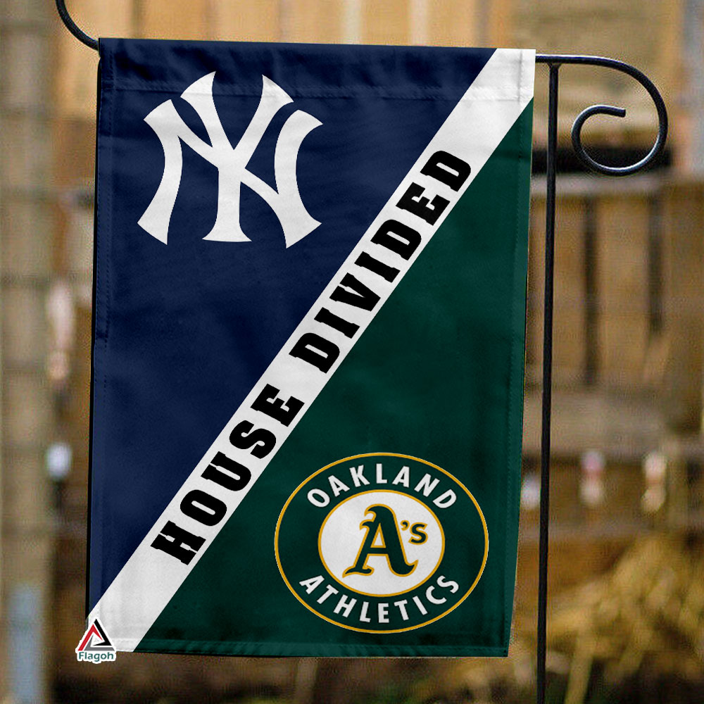 Yankees vs Athletics House Divided Flag, MLB House Divided Flag