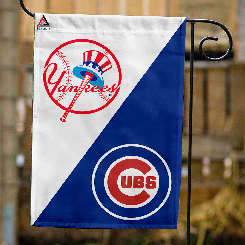 Yankees vs Cubs House Divided Flag, MLB House Divided Flag