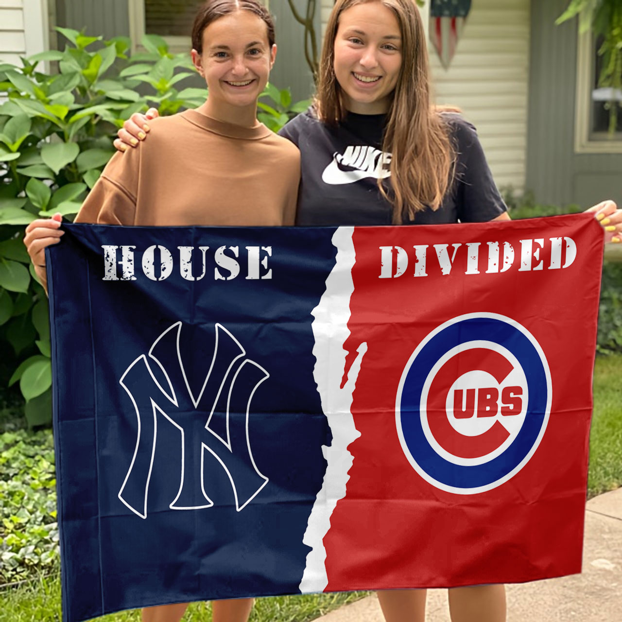 Yankees vs Cubs House Divided Flag, MLB House Divided Flag - Image 3