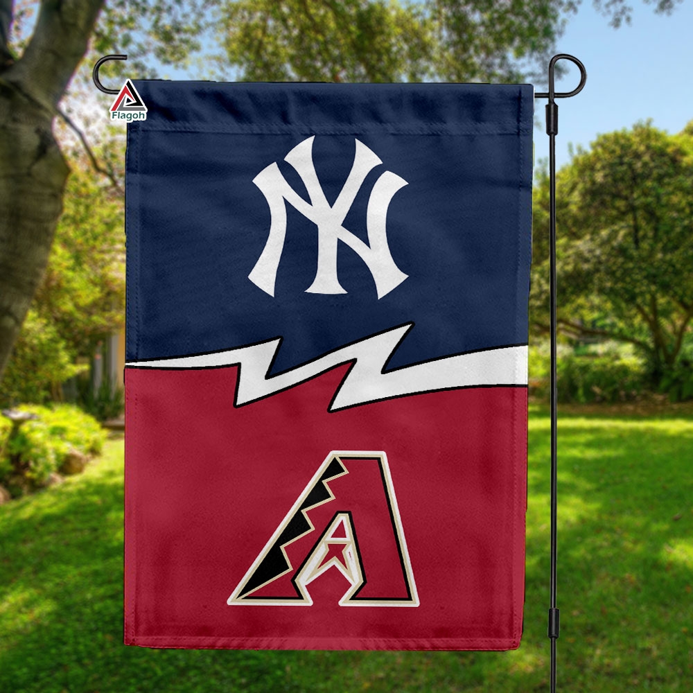 Yankees vs Diamondbacks House Divided Flag, MLB House Divided Flag