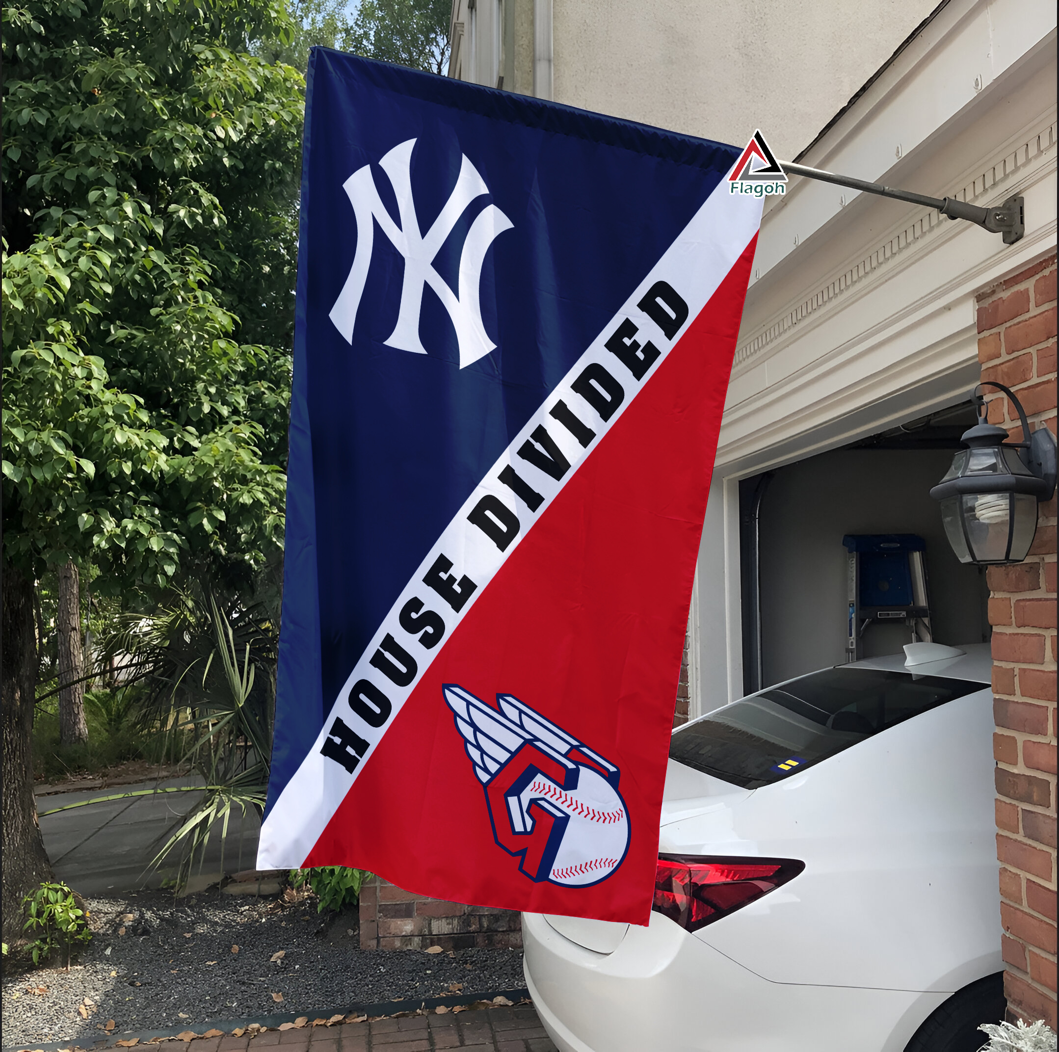 Yankees vs Guardians House Divided Flag, MLB House Divided Flag - Image 3