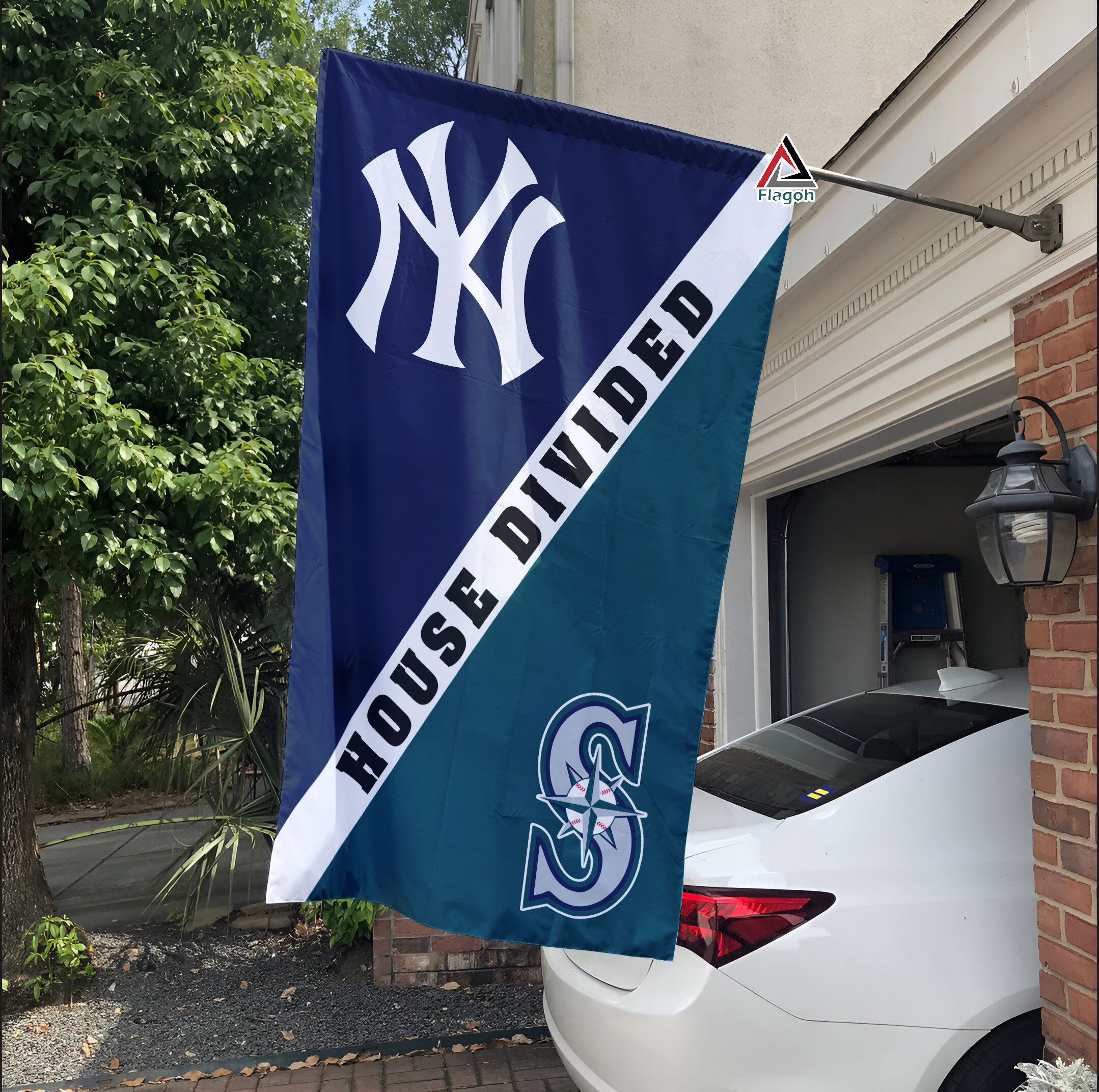 Yankees vs Mariners House Divided Flag, MLB House Divided Flag - Image 3