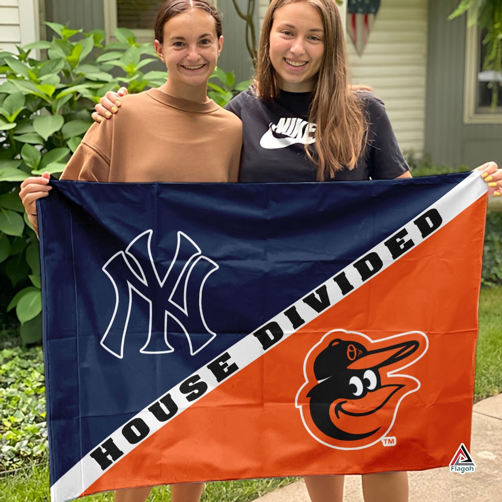 Yankees vs Orioles House Divided Flag, MLB House Divided Flag - Image 3