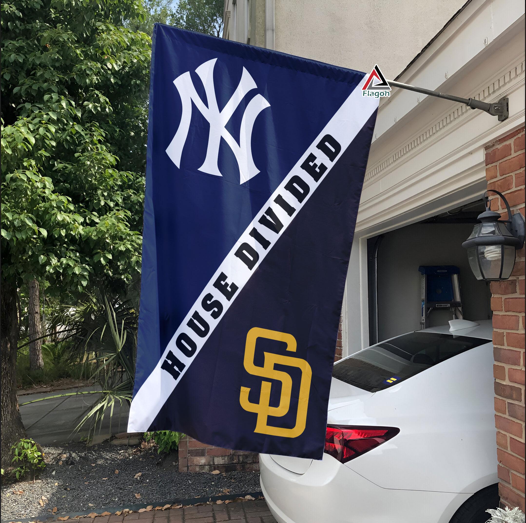 Yankees vs Padres House Divided Flag, MLB House Divided Flag - Image 3