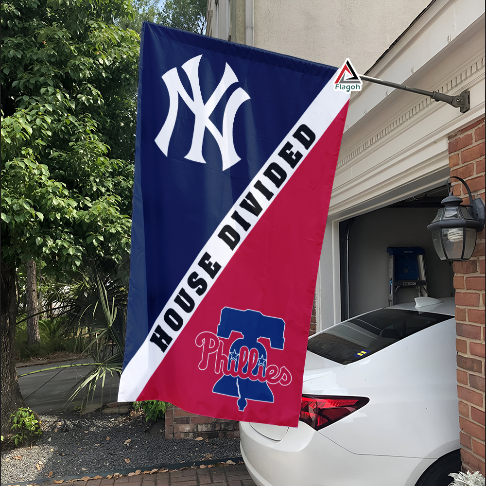 Yankees vs Phillies House Divided Flag, MLB House Divided Flag - Image 3