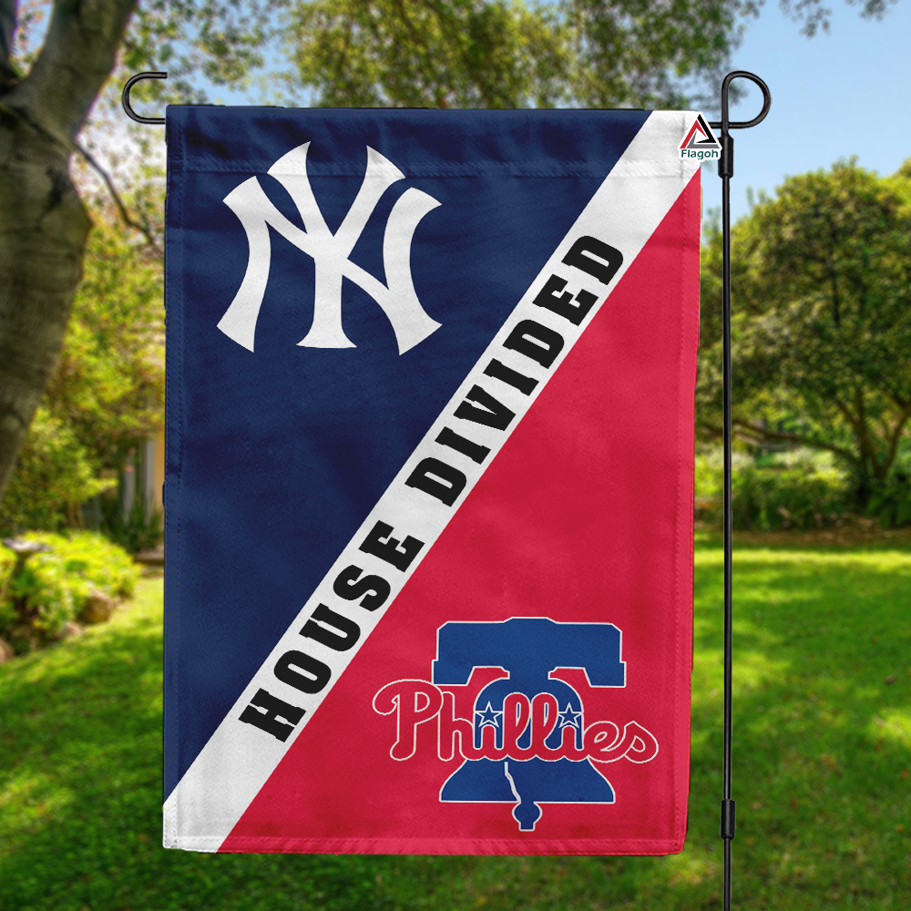 Yankees vs Phillies House Divided Flag, MLB House Divided Flag