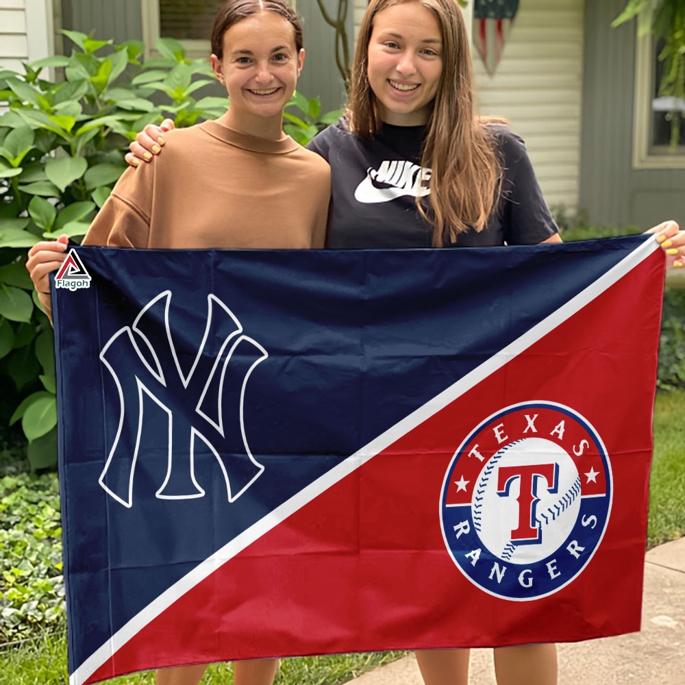 Yankees vs Rangers House Divided Flag, MLB House Divided Flag - Image 4