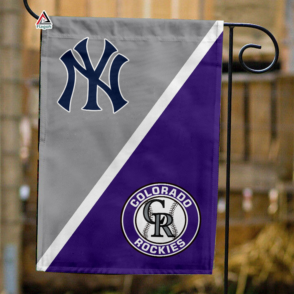Yankees vs Rockies House Divided Flag, MLB House Divided Flag
