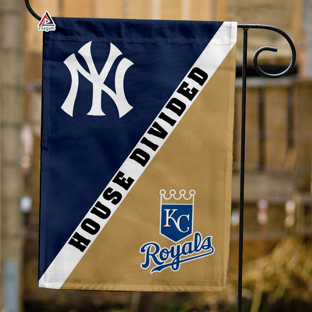 Yankees vs Royals House Divided Flag, MLB House Divided Flag