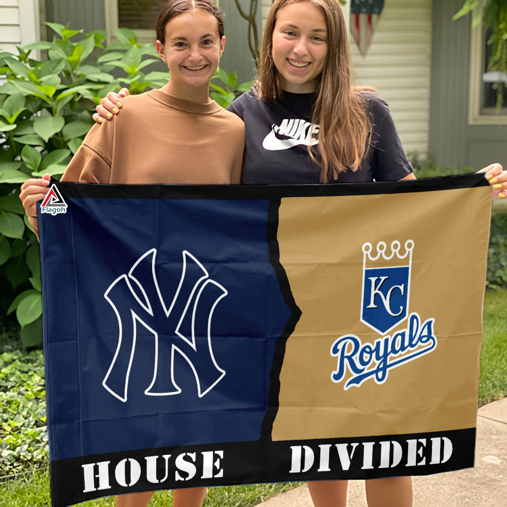 Yankees vs Royals House Divided Flag, MLB House Divided Flag - Image 3